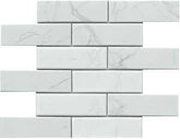 Emser Tile Elegan Series W95ELEGCA1112MOFM Porcelain Mosaic Tile, 12 in L Tile, 11 in W Tile, Pressed Edge, Calacata